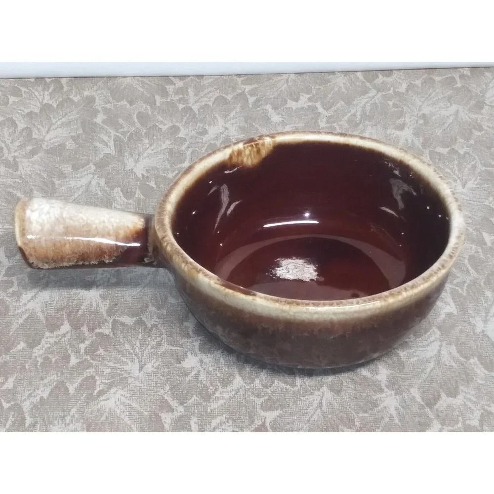 VTG McCoy Drip Glaze Soup/Chili Bowl w/Handle 7050 Brown Pottery EXCELLENT